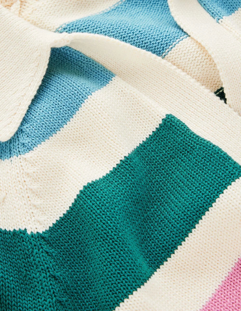Lucy Cotton Henley Sweater-Multi Stripe - 1