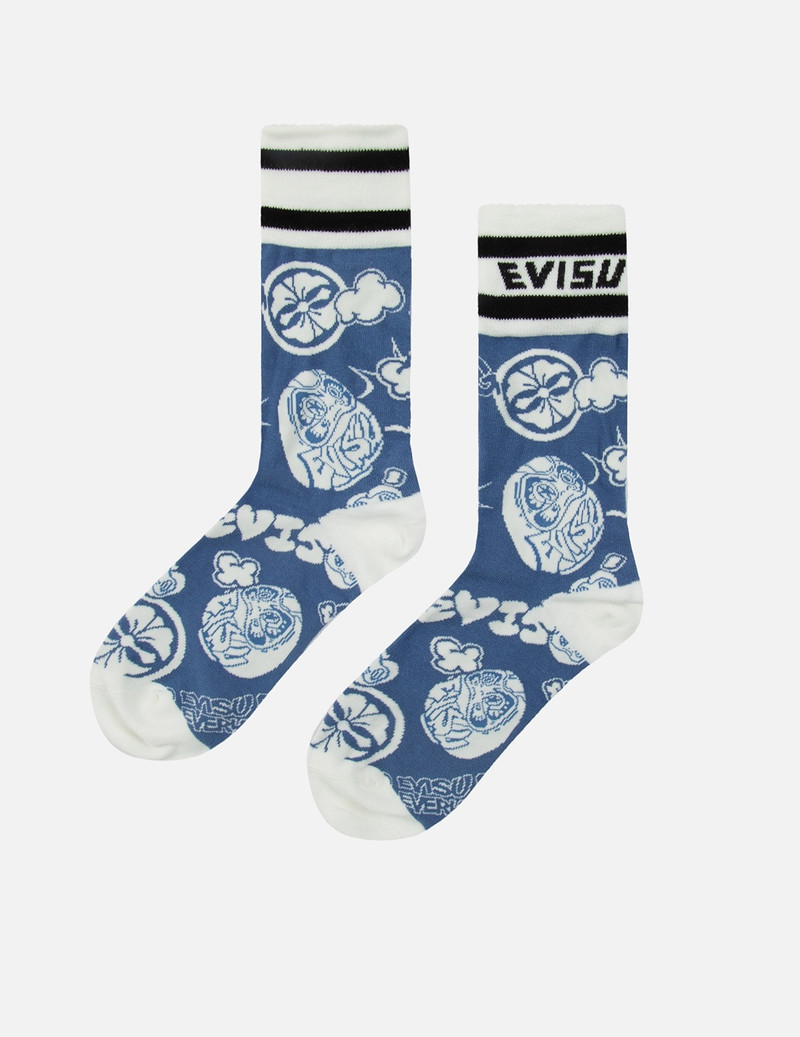 ALLOVER DARUMA JACQUARD LONG SOCKS 1