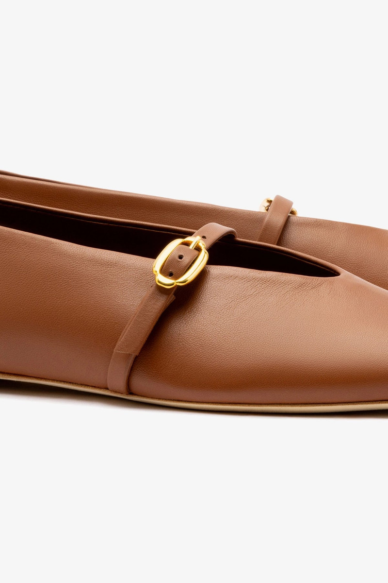 Misty Ballerina Flat In Caramel Leather 4