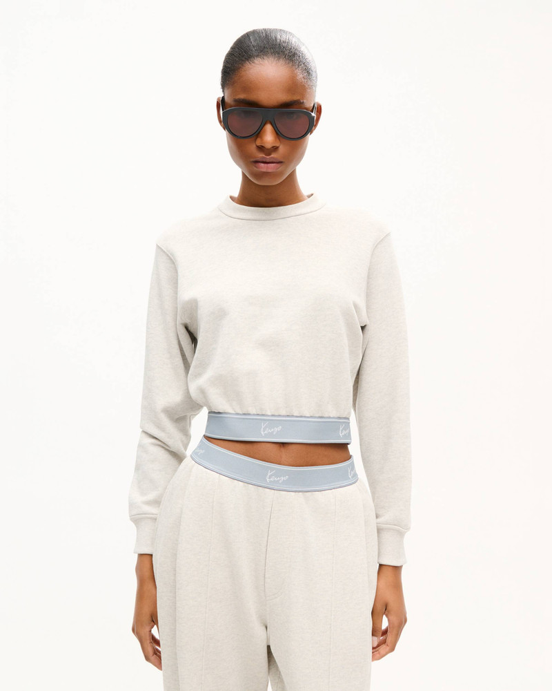KENZO 'KENZO Signature' elasticated short sweatshirt in cotton outlook