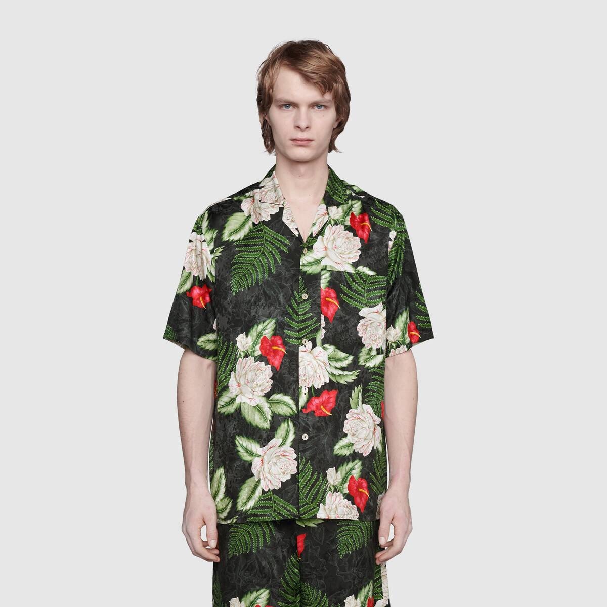 Hawaiian print bowling shirt - 3