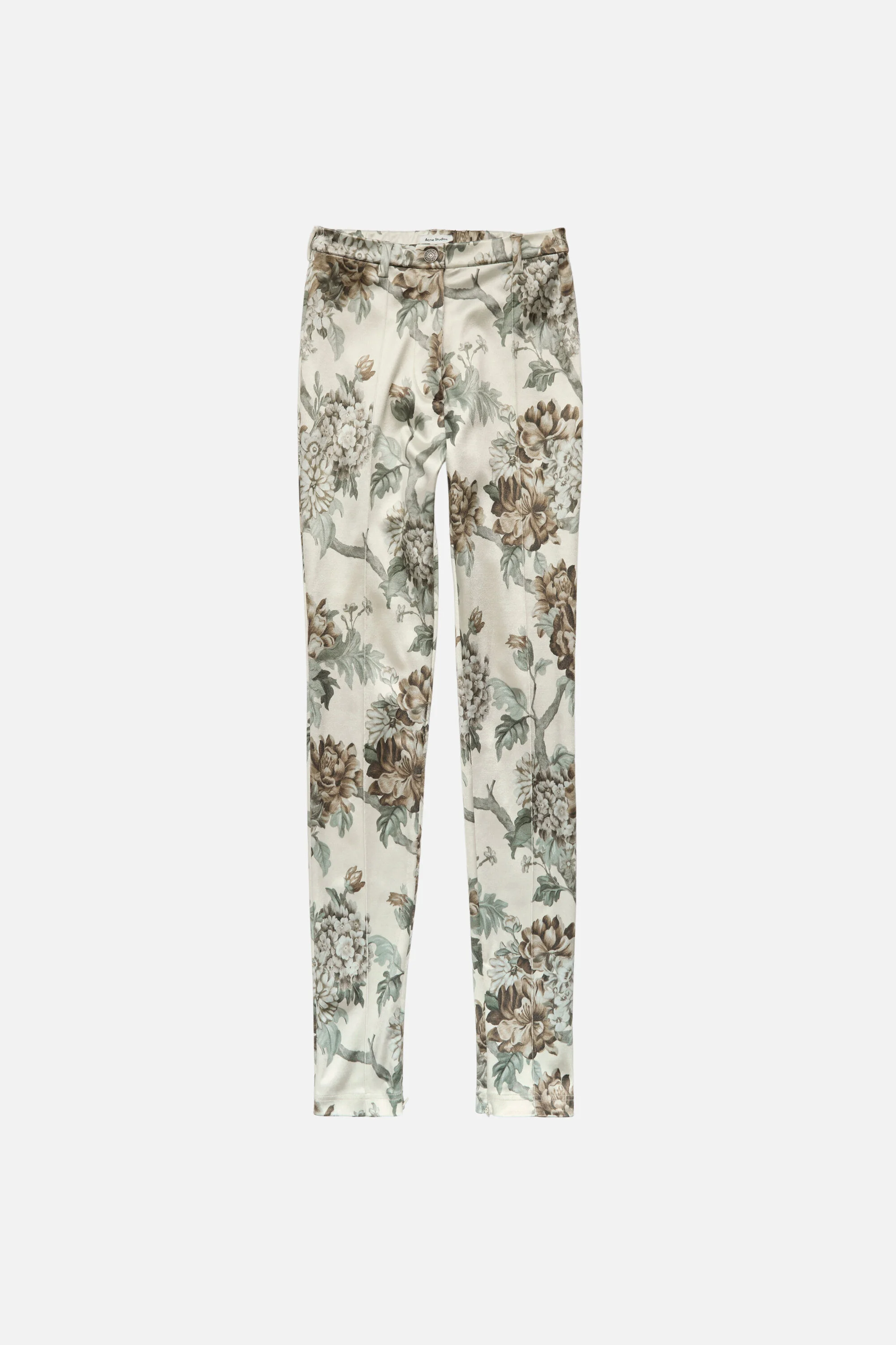 Fitted printed trousers - Cream beige - 1