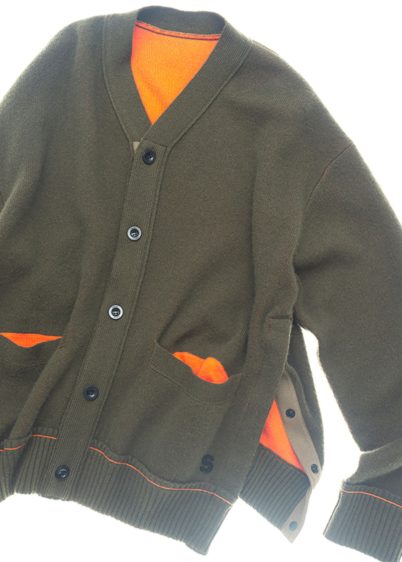 sacai s Cashmere Knit Cardigan outlook