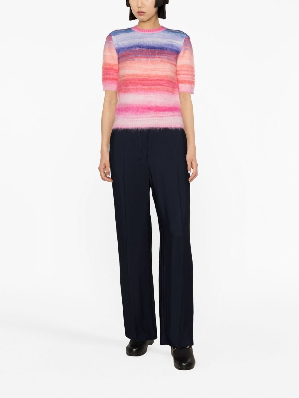 brushed-effect wool-blend top - 2