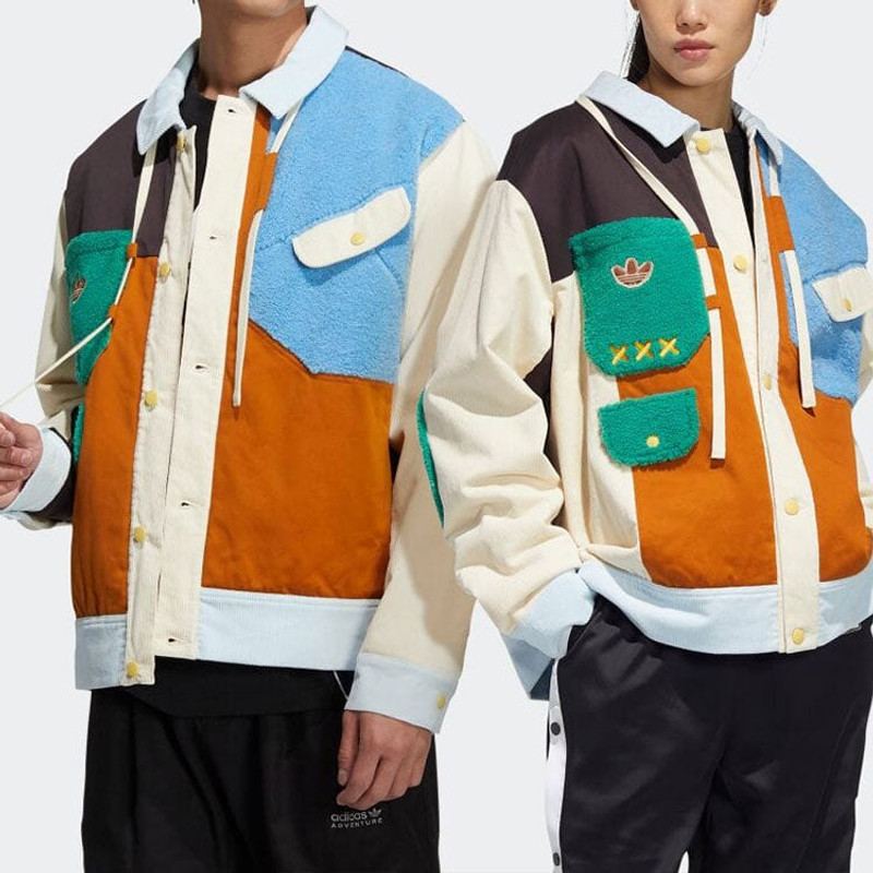 adidas adidas originals x melting sadness Crossover Series Contrast Color Stitching logo Sports Jacket Coup outlook