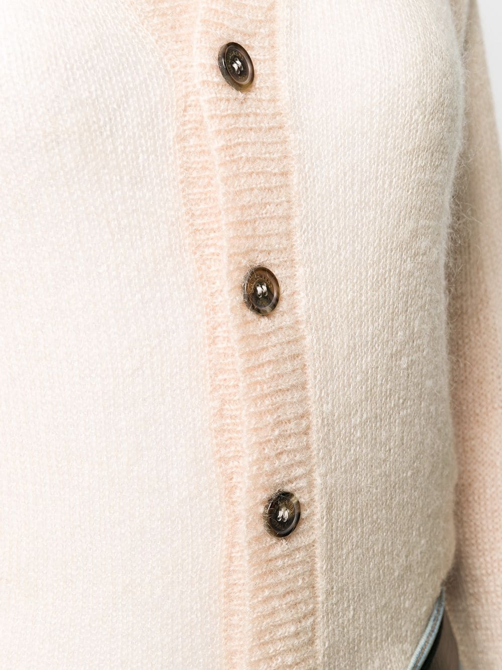 sheer knit button-up cardigan - 5