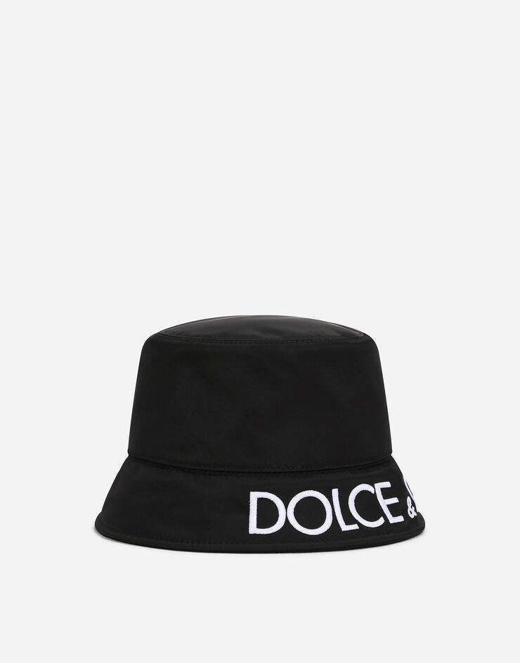 Nylon bucket hat with Dolce&Gabbana embroidery - 1