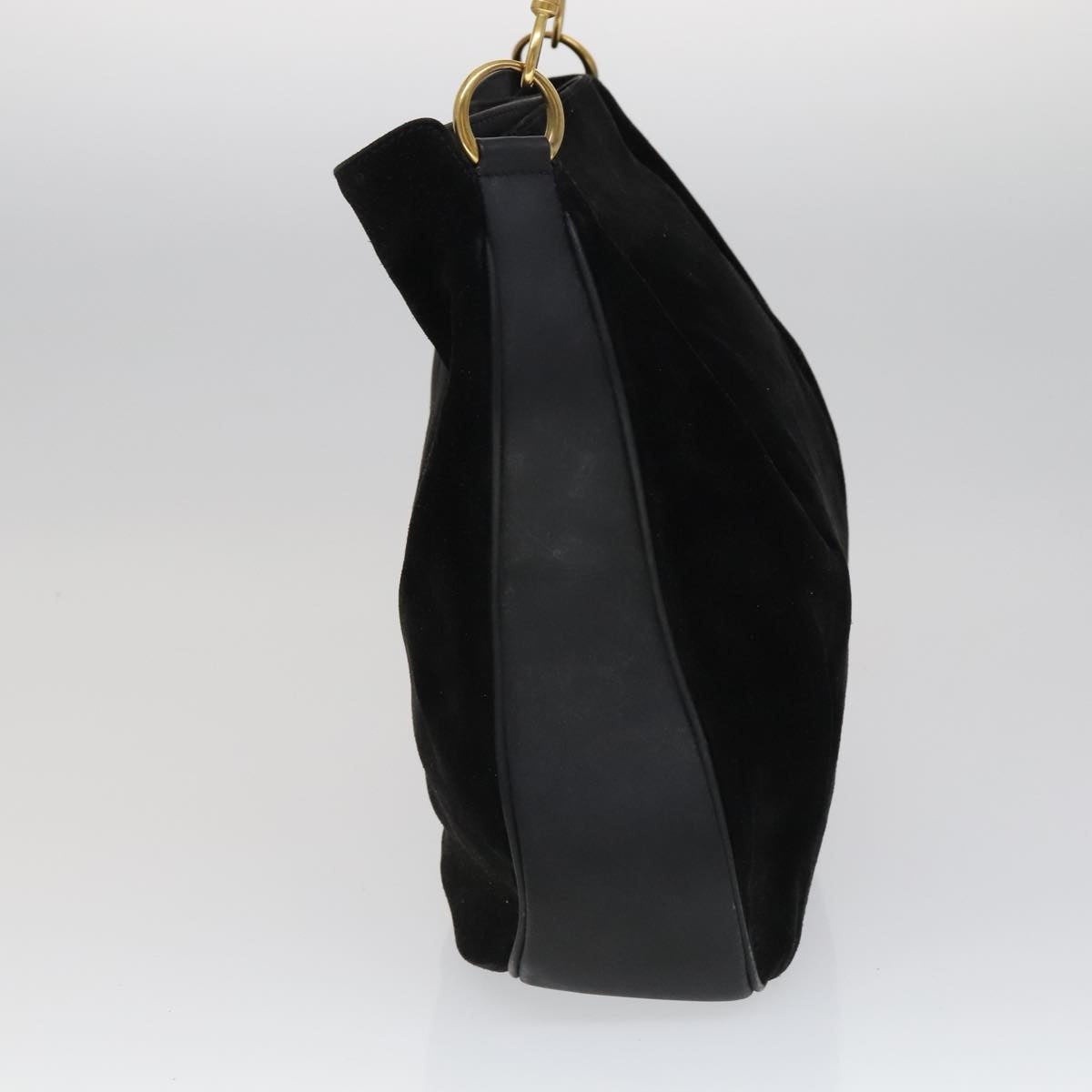 GUCCI Bamboo Hand Bag Suede Leather Black Gold 001 1781 001 1781 - 3