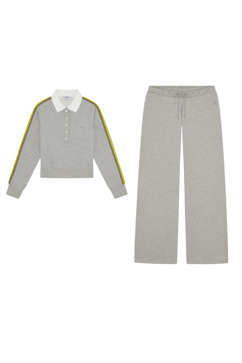DREW BUTTON UP + ZANE SWEATPANT - GREY 1