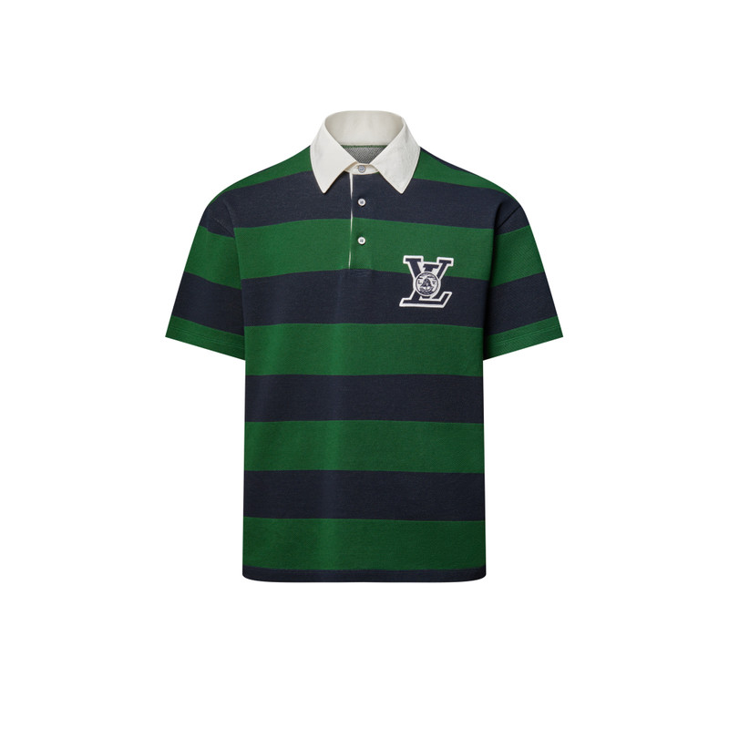 Striped Short-Sleeved Polo Shirt 1