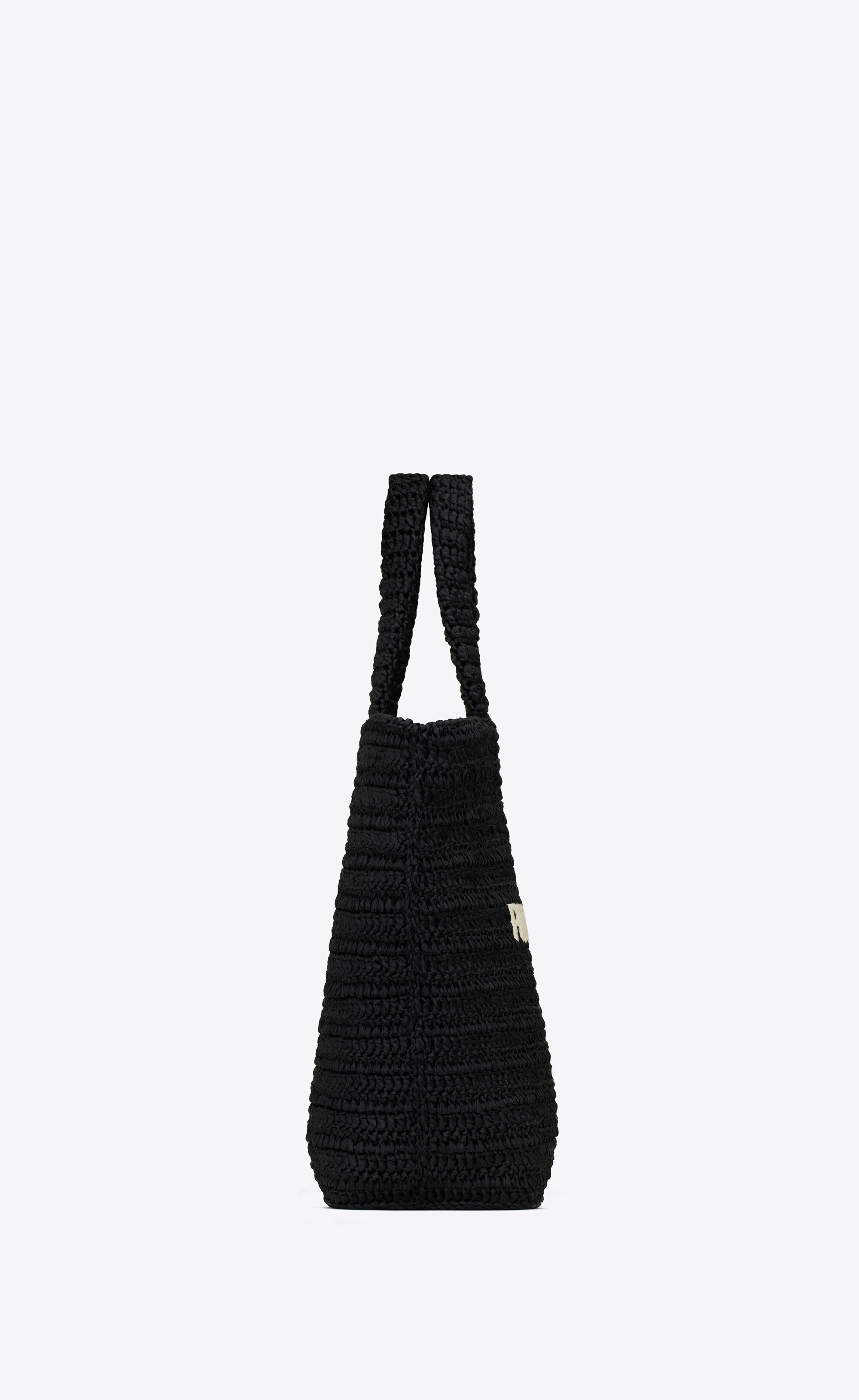 Saint Laurent Rive Gauche tote in black and white terry cloth