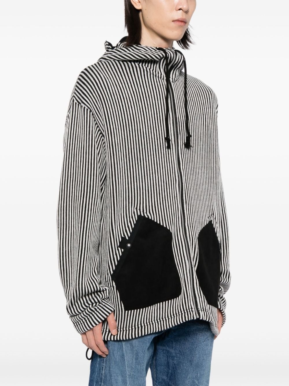 striped knitted hoodie - 3