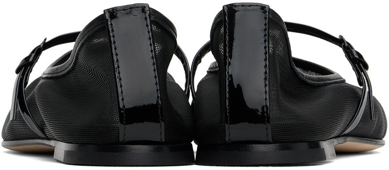 DEAR FRANCES Black Balla Mesh Strap Ballerina Flats outlook