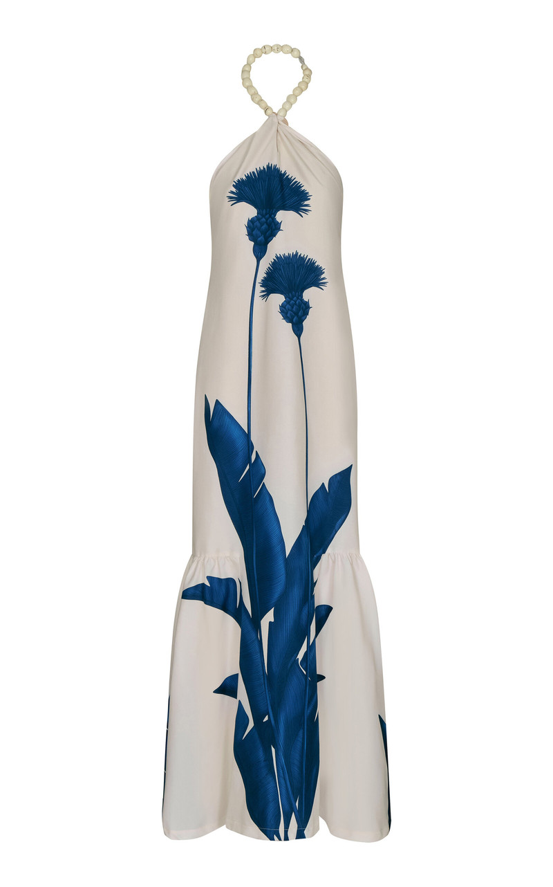 Vivir Contigo Cotton-Poplin Gown blue 1