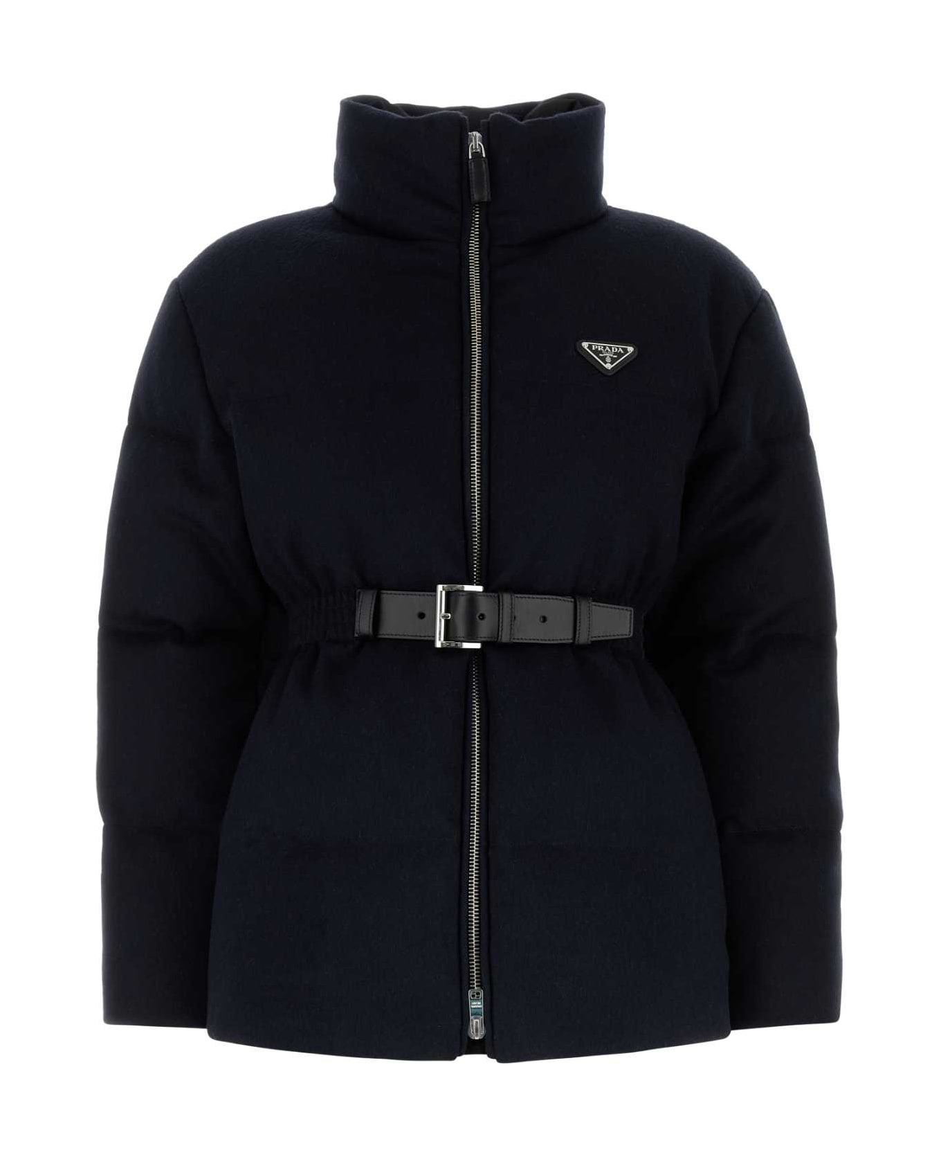 Midnight Blue Wool Down Jacket - 1