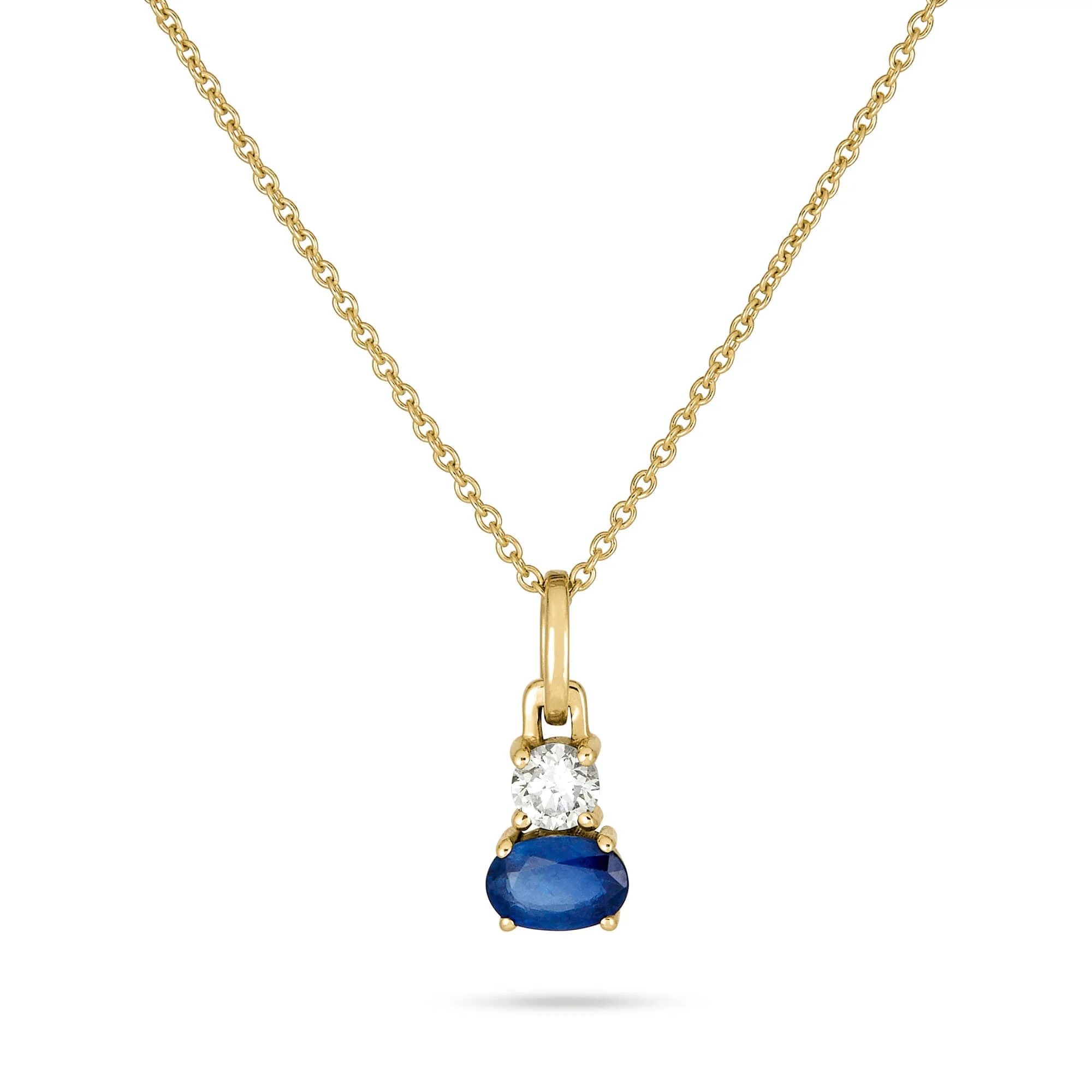 Full Volume Sapphire White Diamond Necklace - 1