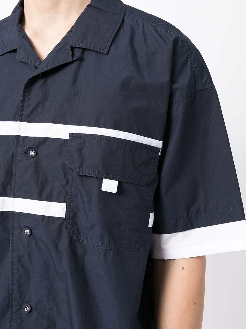 layered tape-detailing shirt - 5