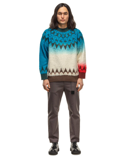 sacai Jacquard Knit Pullover Blue outlook