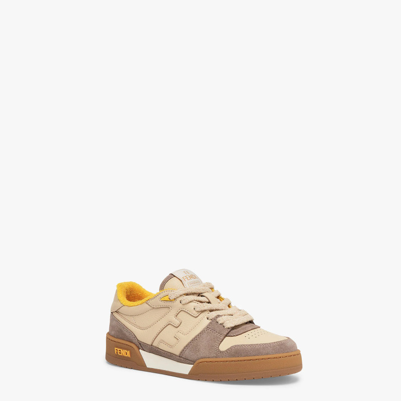 FENDI Beige suede low-tops outlook