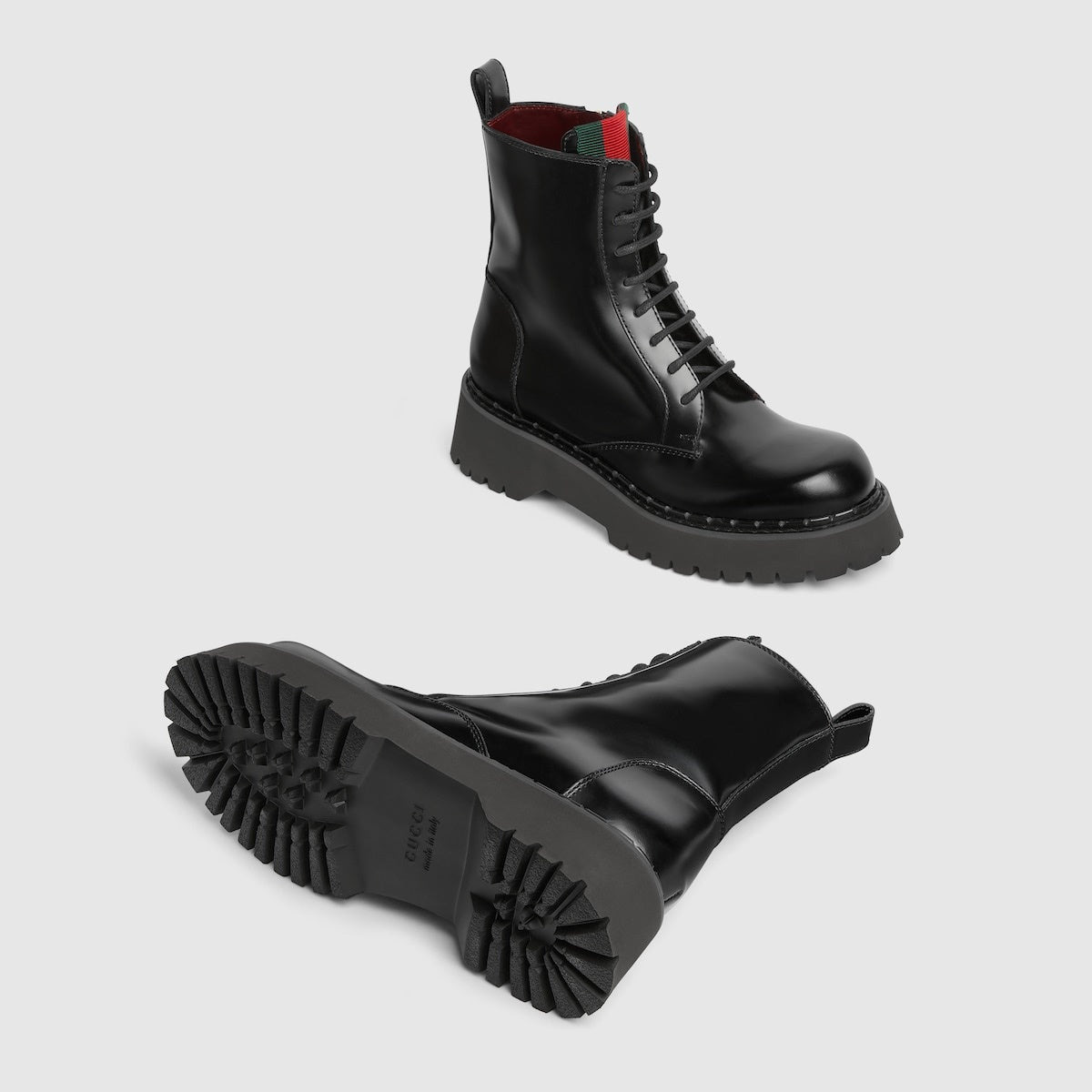 Gucci Web Lace Up Ankle Boots - 4