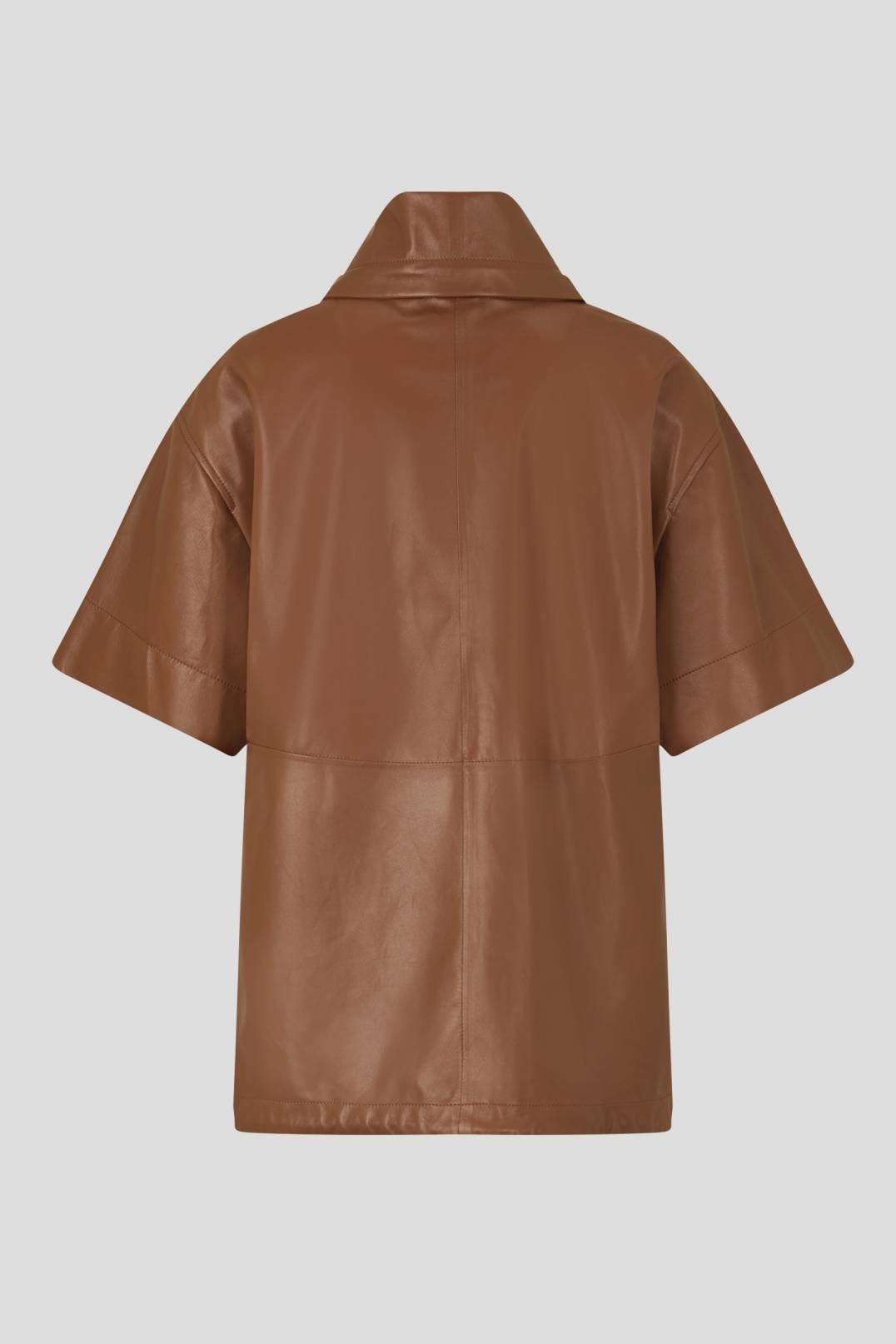 YOKO LEATHER CAPE IN COGNAC - 7
