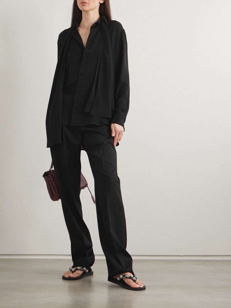 BALENCIAGA Scarf-detailed Silk-georgette Shirt outlook