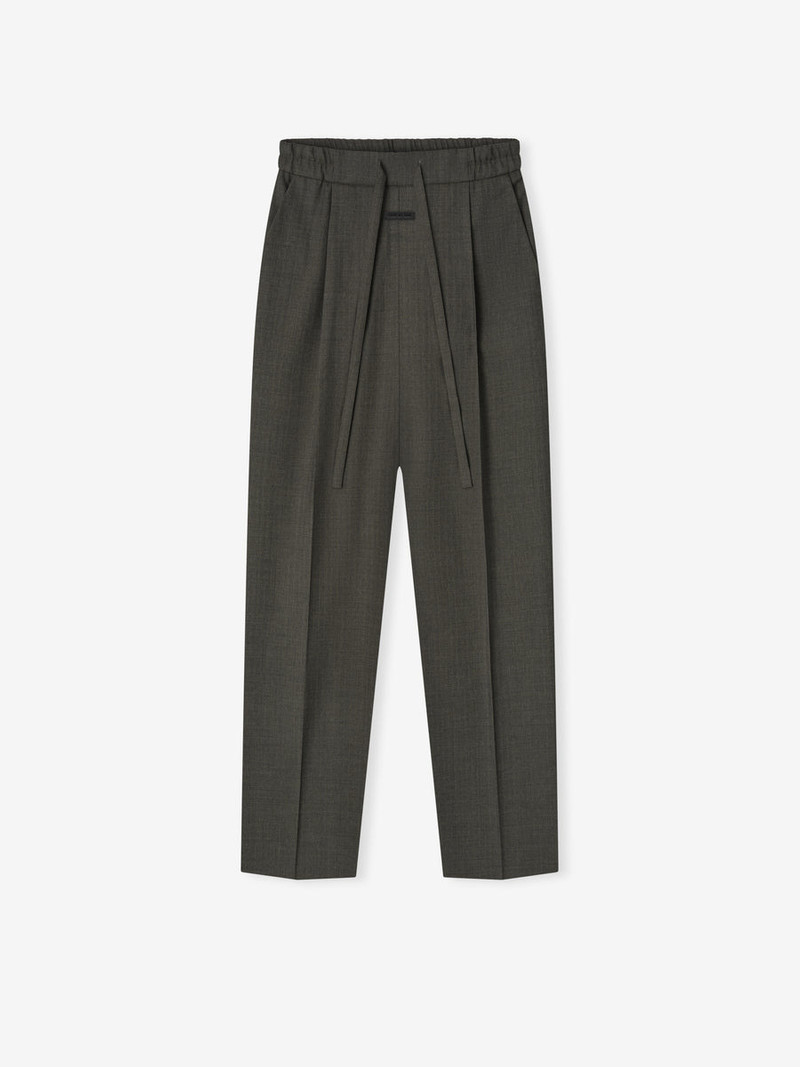 Wool Chevron Drawstring Straight Pant 1
