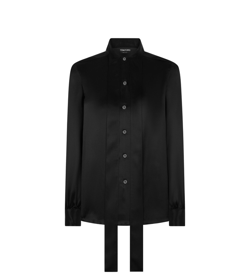 FLUID CHARMEUSE SILK LAVALLIERE SHIRT 1