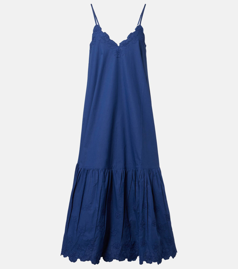 Embroidered cotton midi dress 1