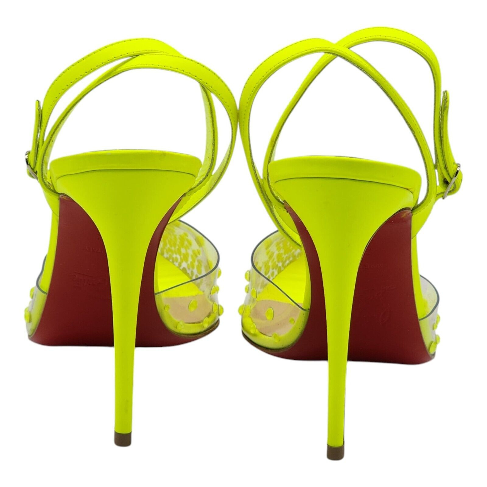 Christian Louboutin Spikaqueen Crystal Pumps 100MM - Leather - Yellow 36.5 6US - 5