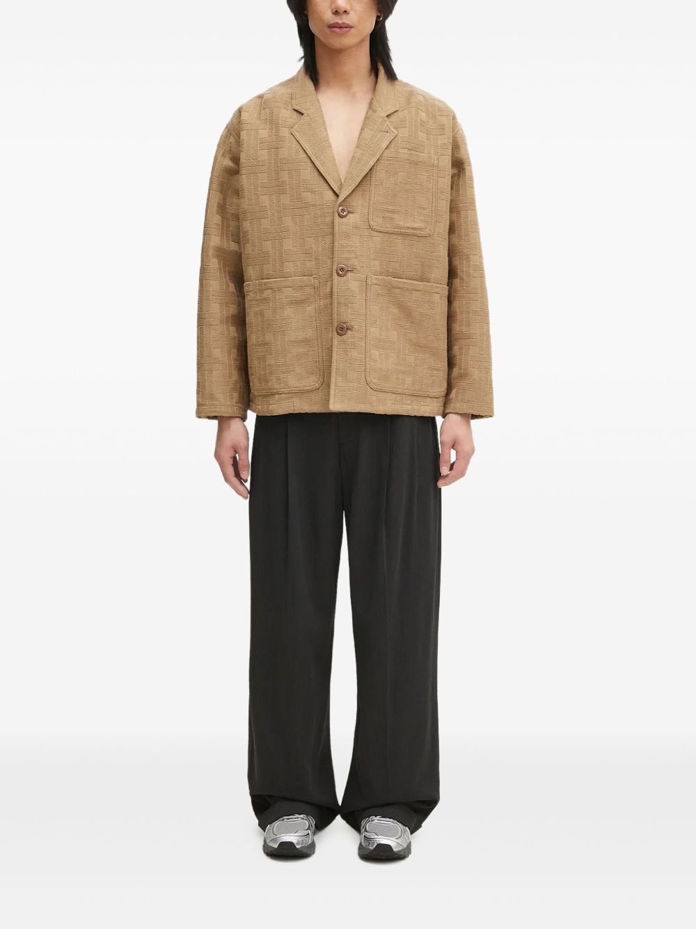 patterned-weave workwear jacket - 2