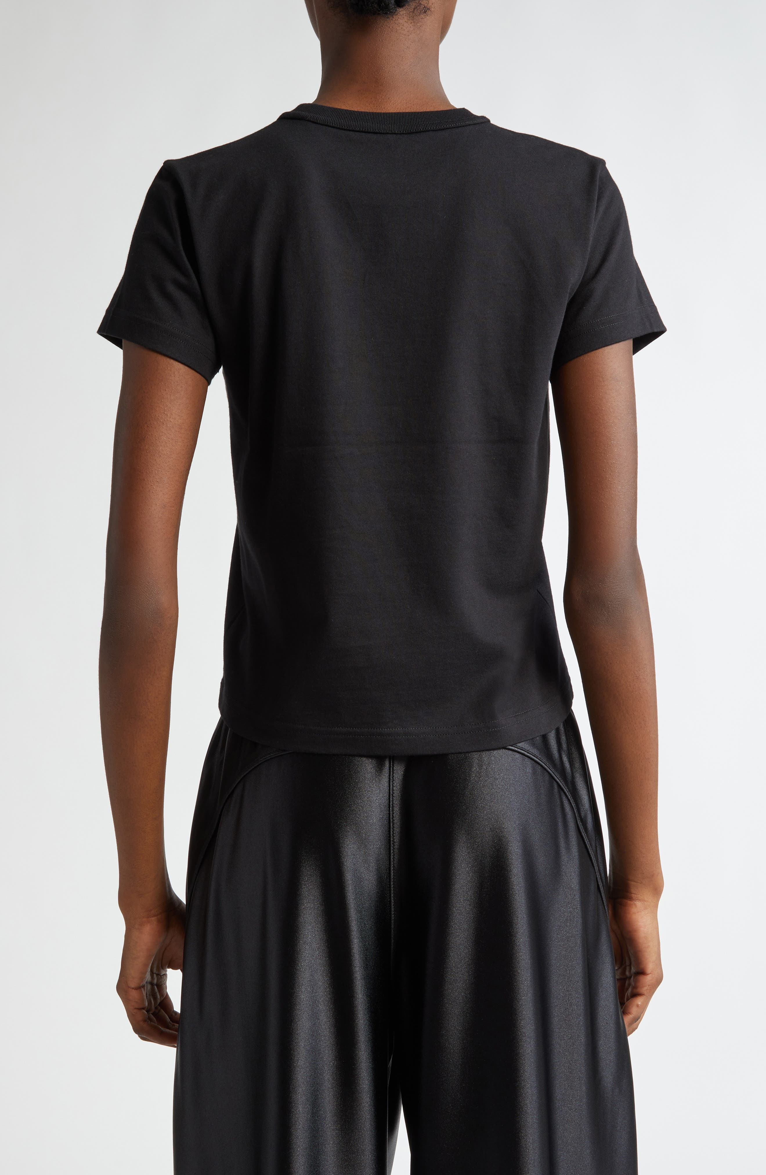 Alexander Wang Puff Logo Shrunken Cotton Jersey T-Shirt in Black at Nordstrom - 2