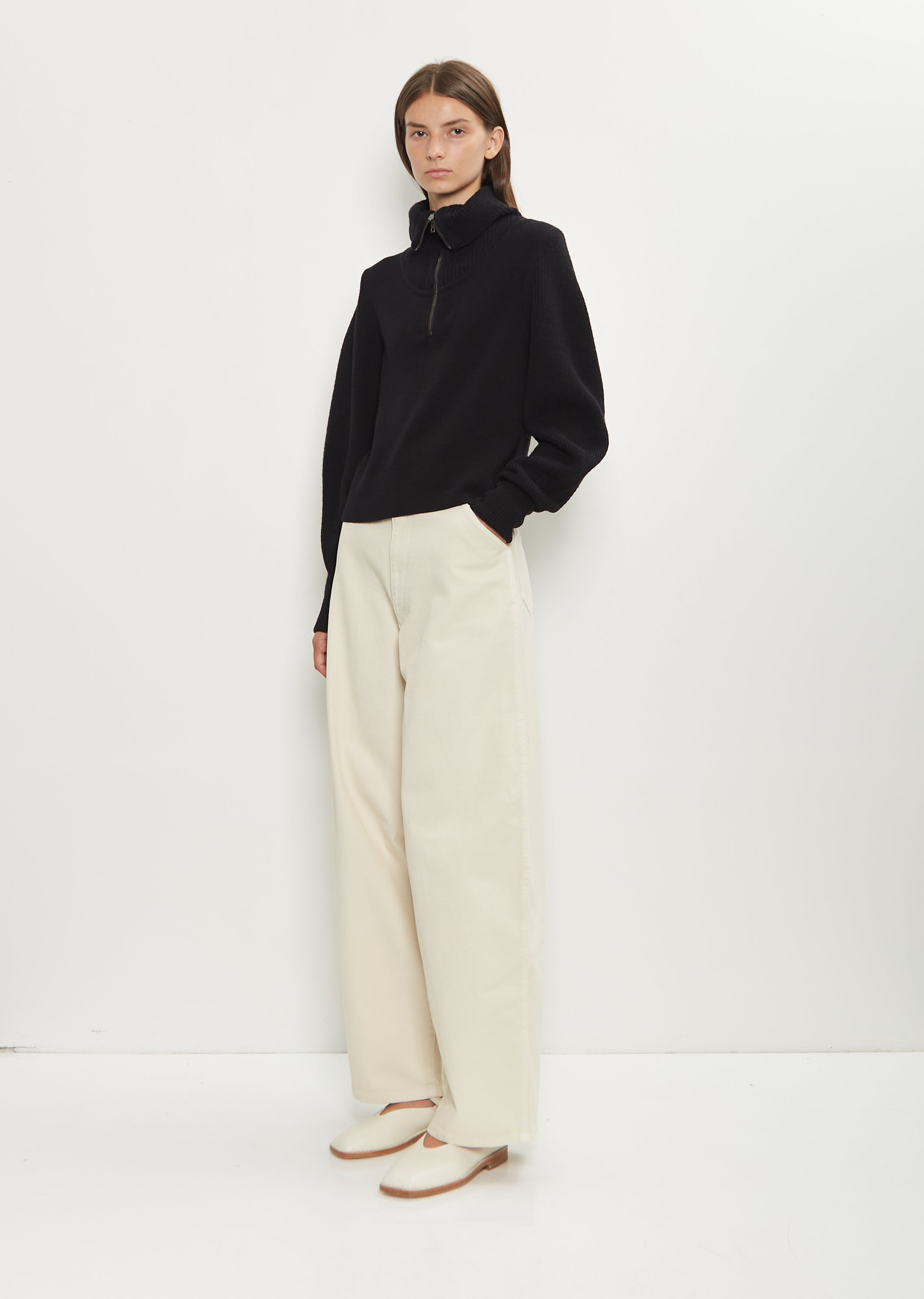 Cotton Denim Large Pants - 4