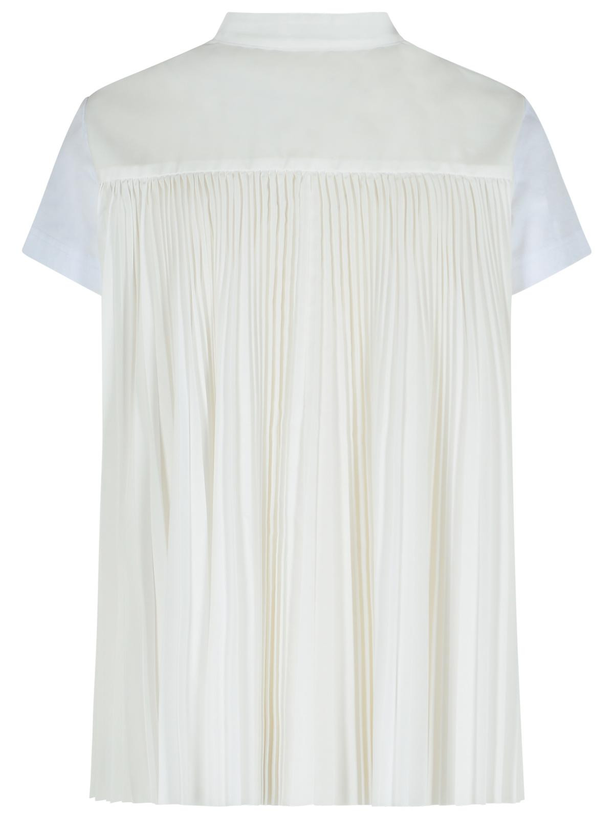 Sacai White Cotton T-Shirt Women - 3