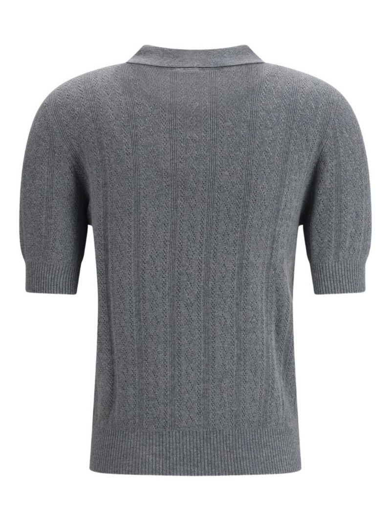 LISA YANG puff-sleeve buttoned polo top outlook