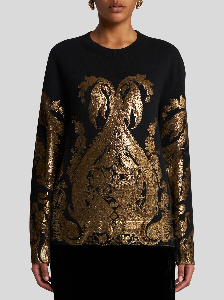 SWEATER WITH METALLIC PRINT - 2