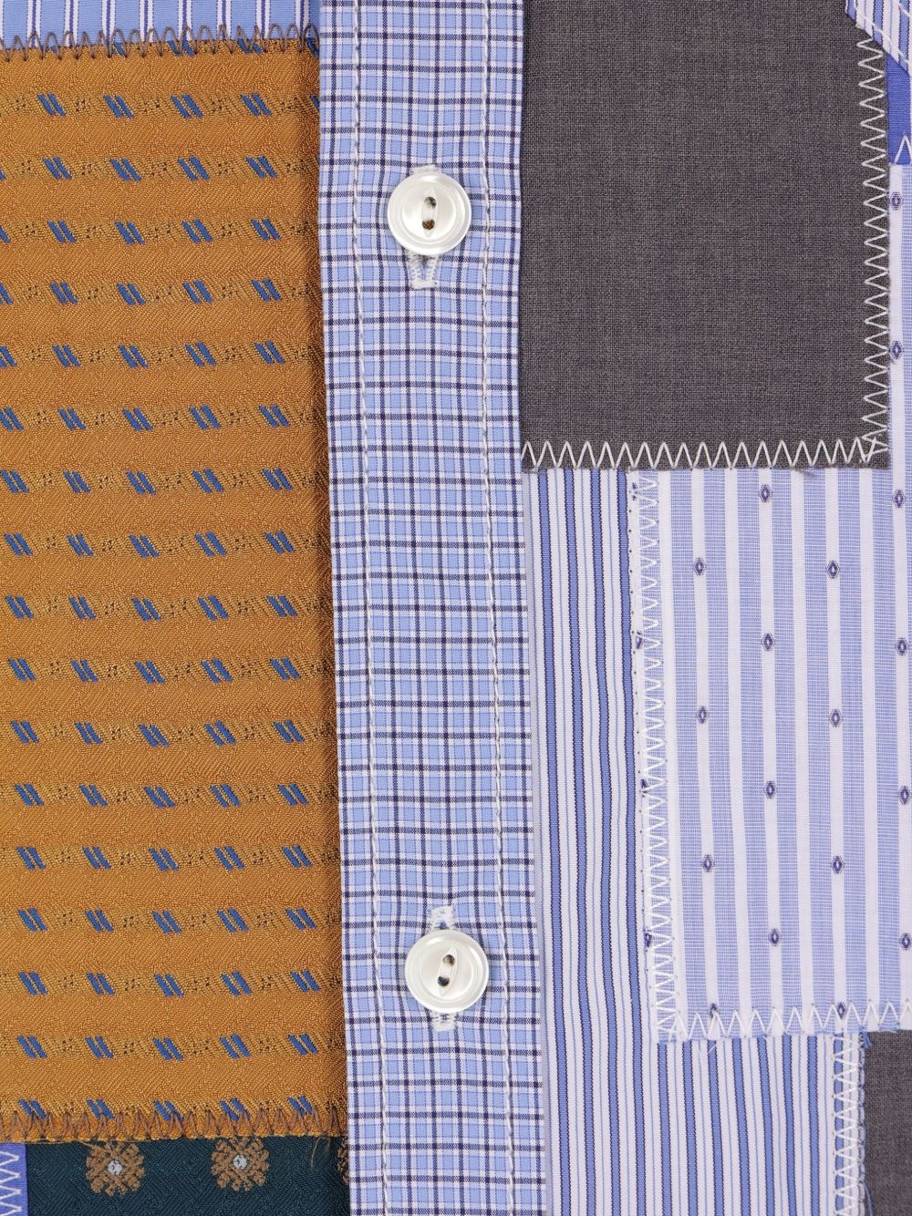 patchwork poplin shirt - 3