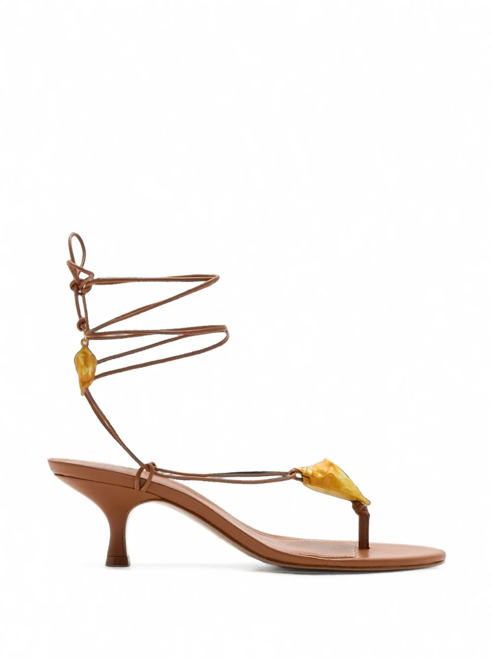 shell-embellished kitten-heel sandals - 1