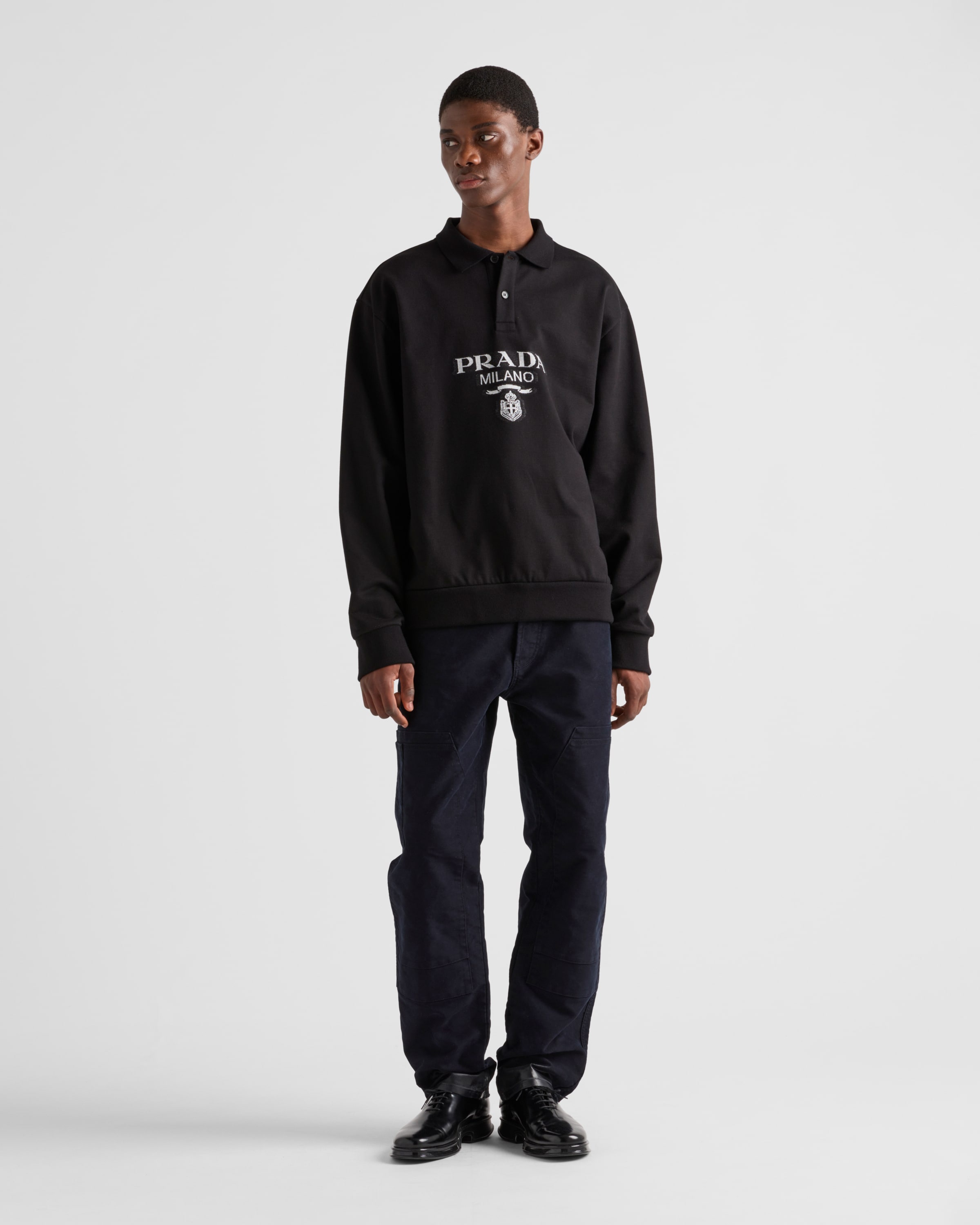 Long-sleeved cotton polo shirt - 2
