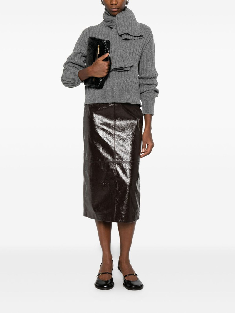 BRANDON MAXWELL ribbed scarf-detail sweater outlook