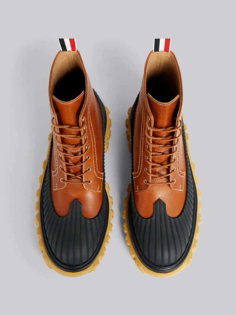 Camel Calf Leather Rubber Sole Longwing Duck Boot 4