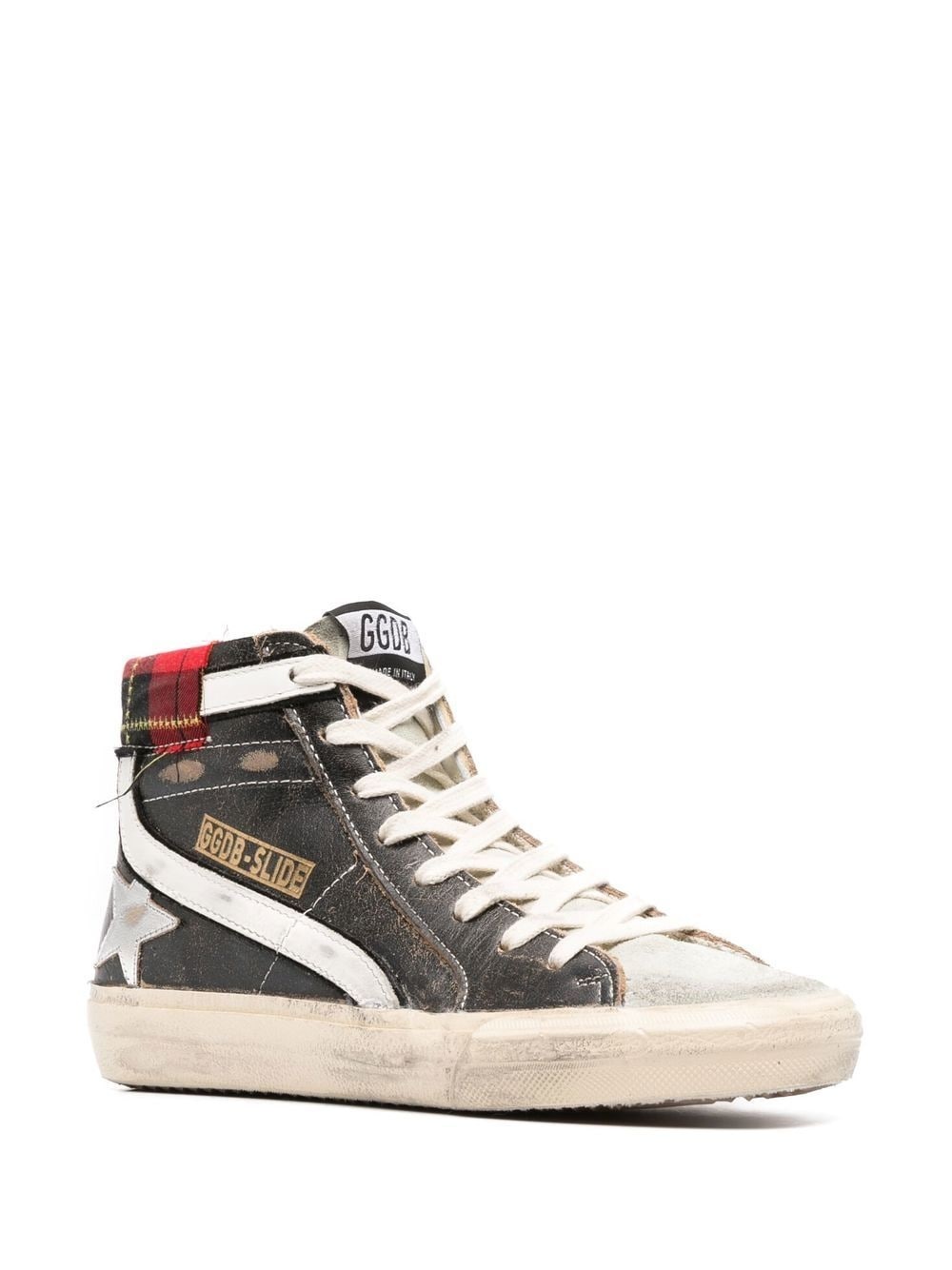 distressed-finish high-top sneakers - 2