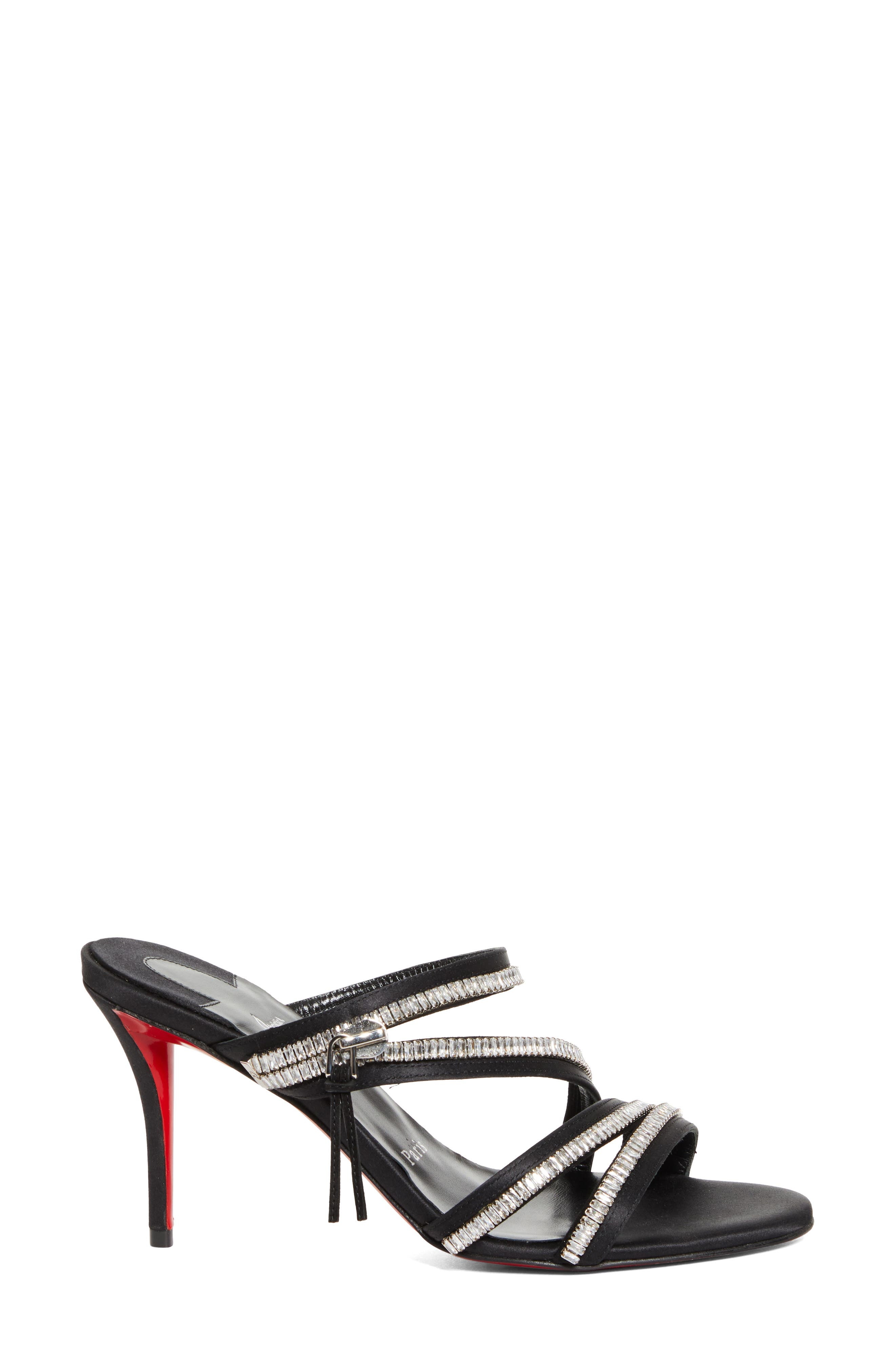 Christian Louboutin Merylzip Crystal Embellished Sandal in Black at Nordstrom - 3