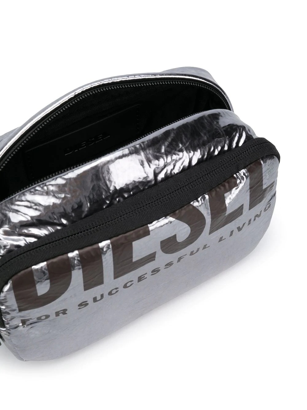 metallic logo make up bag - 4