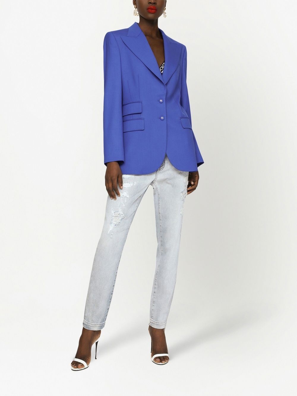 tailored single-breasted blazer - 3