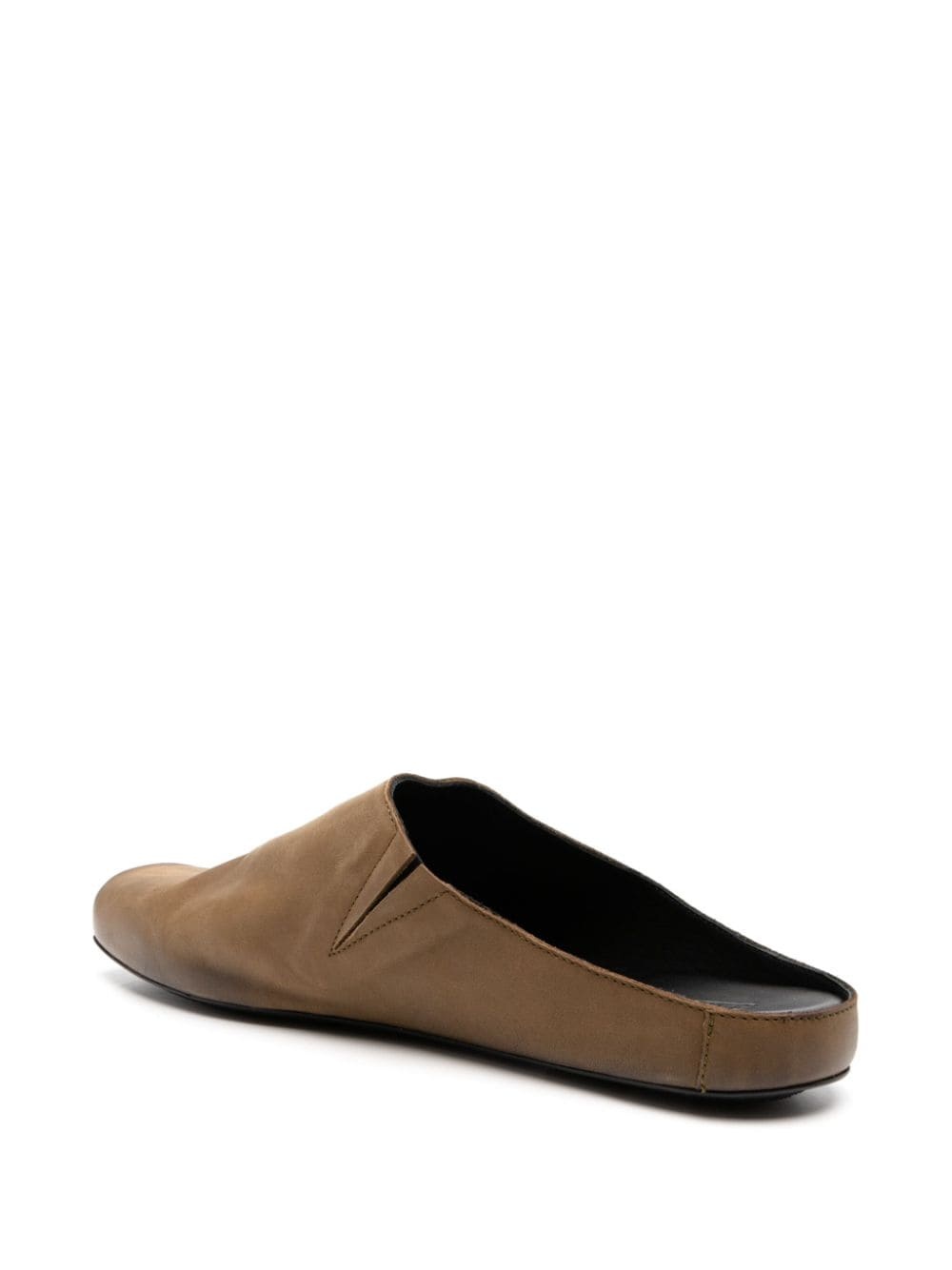 square-toe leather slippers - 3
