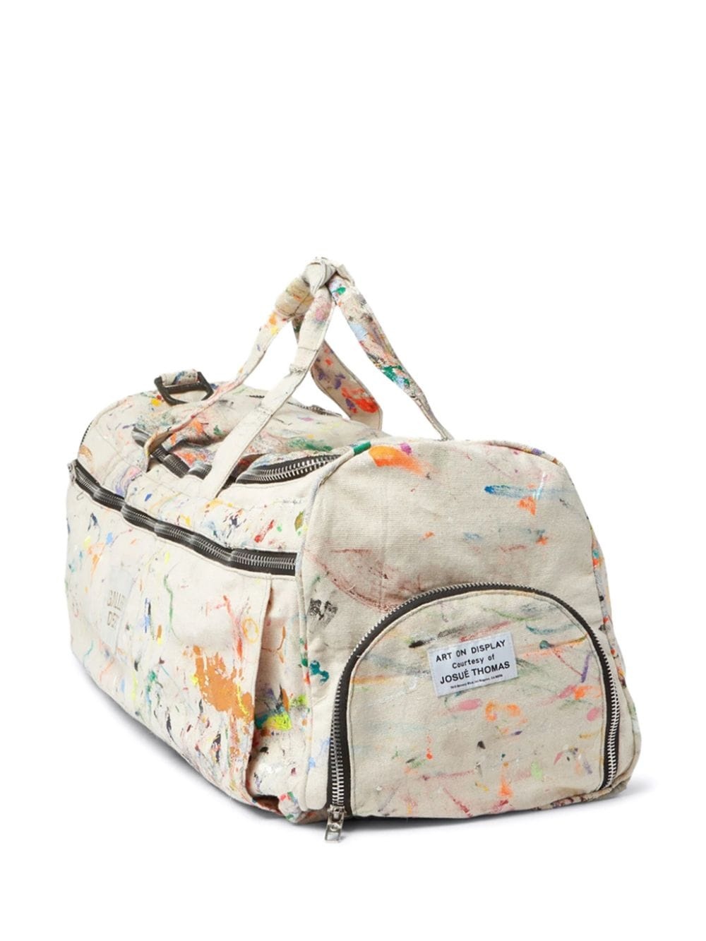 paint-splatter cotton duffle bag - 4