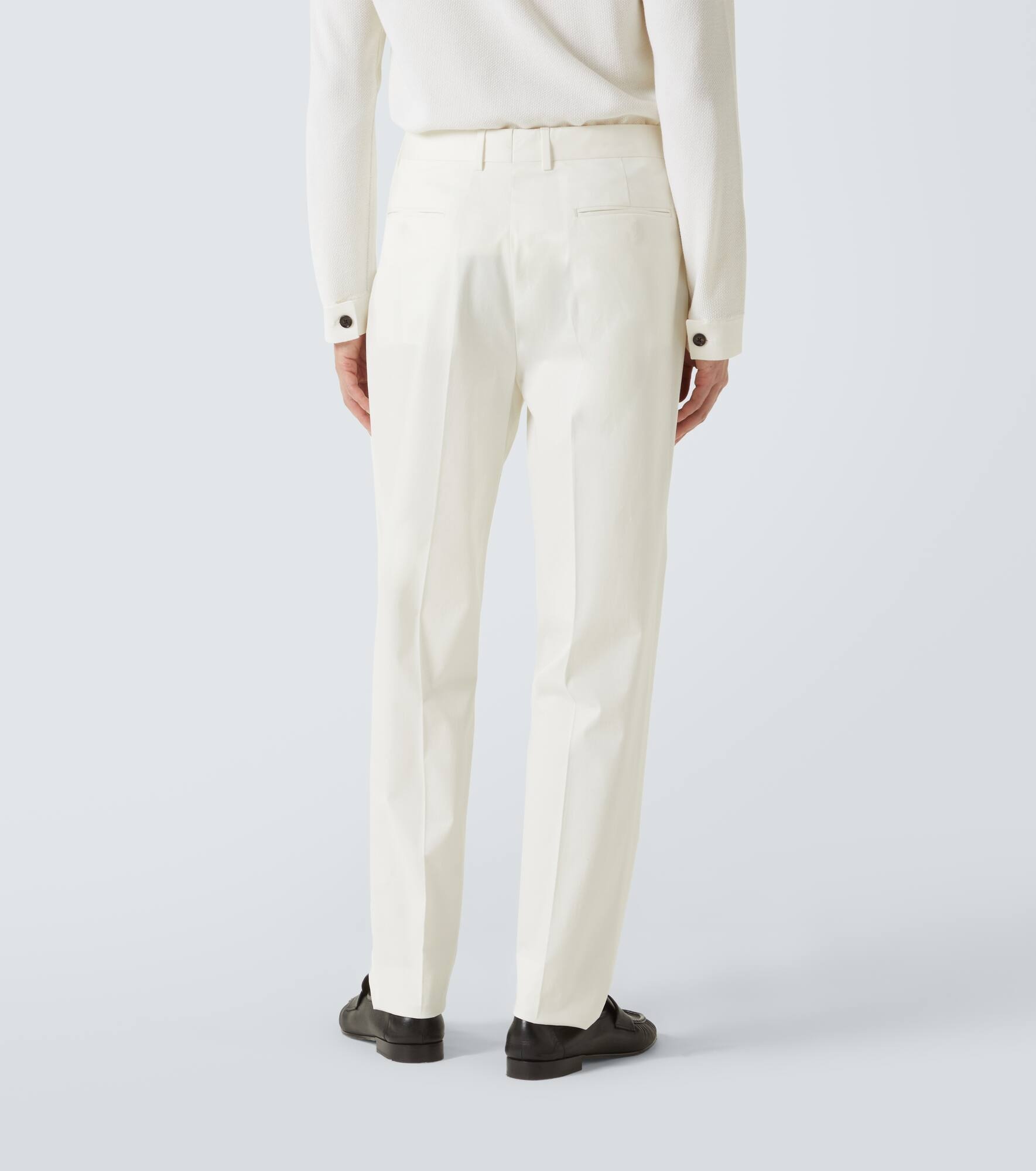 Cotton-blend straight pants - 4