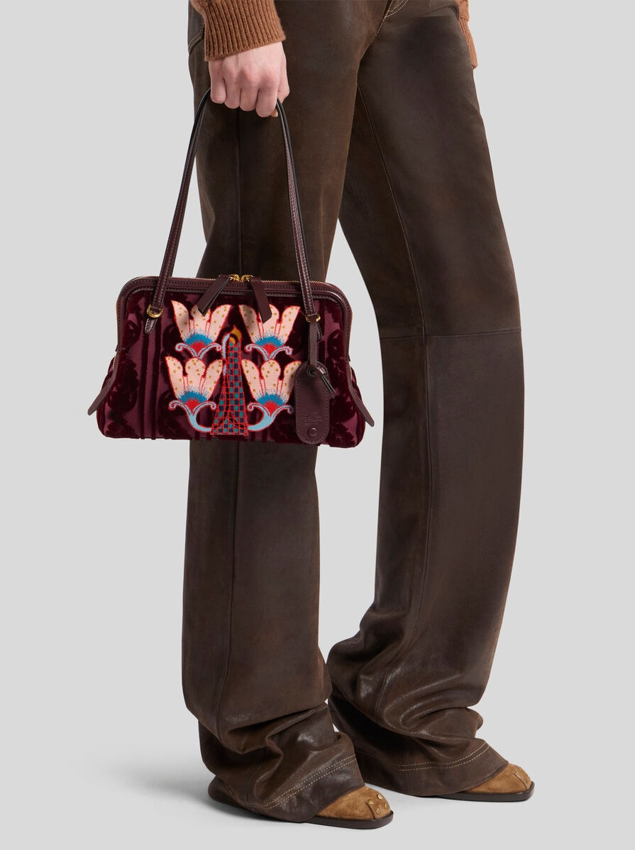 SMALL CANVAS DOC SHOULDER BAG WITH EMBROIDERY - 2
