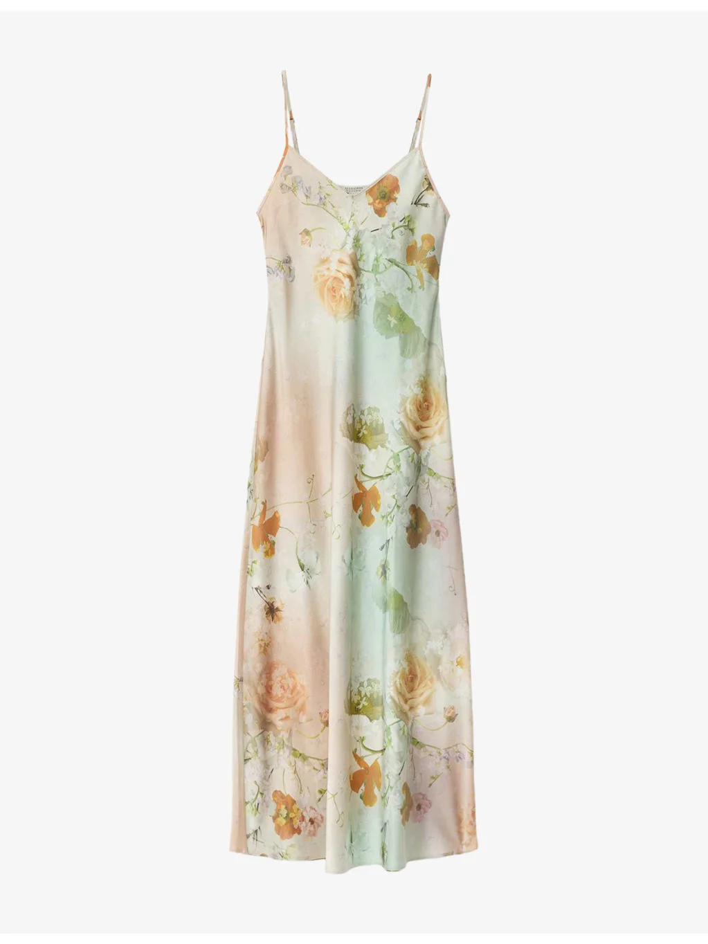 Bryony Floral-Print Stretch-Satin Midi Dress - 1